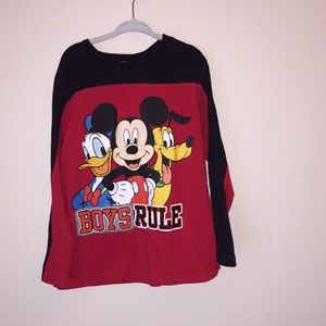 Okie Dokie Disney “Boys Rule” Mickey Mouse Jersey Shirt XL or Sz 7